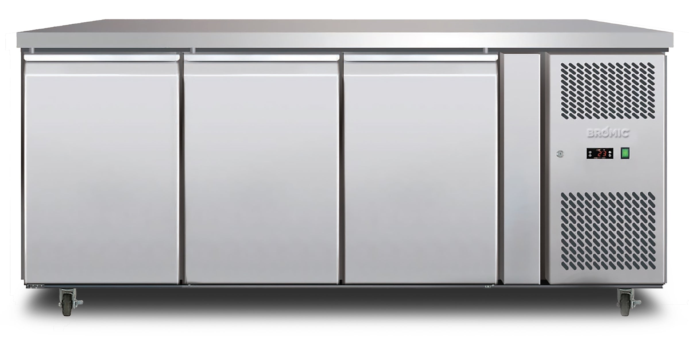 Bromic Under Bench Storage Fridge - 417L LED 3 Door - Stainless Steel UBC1795SD-NR