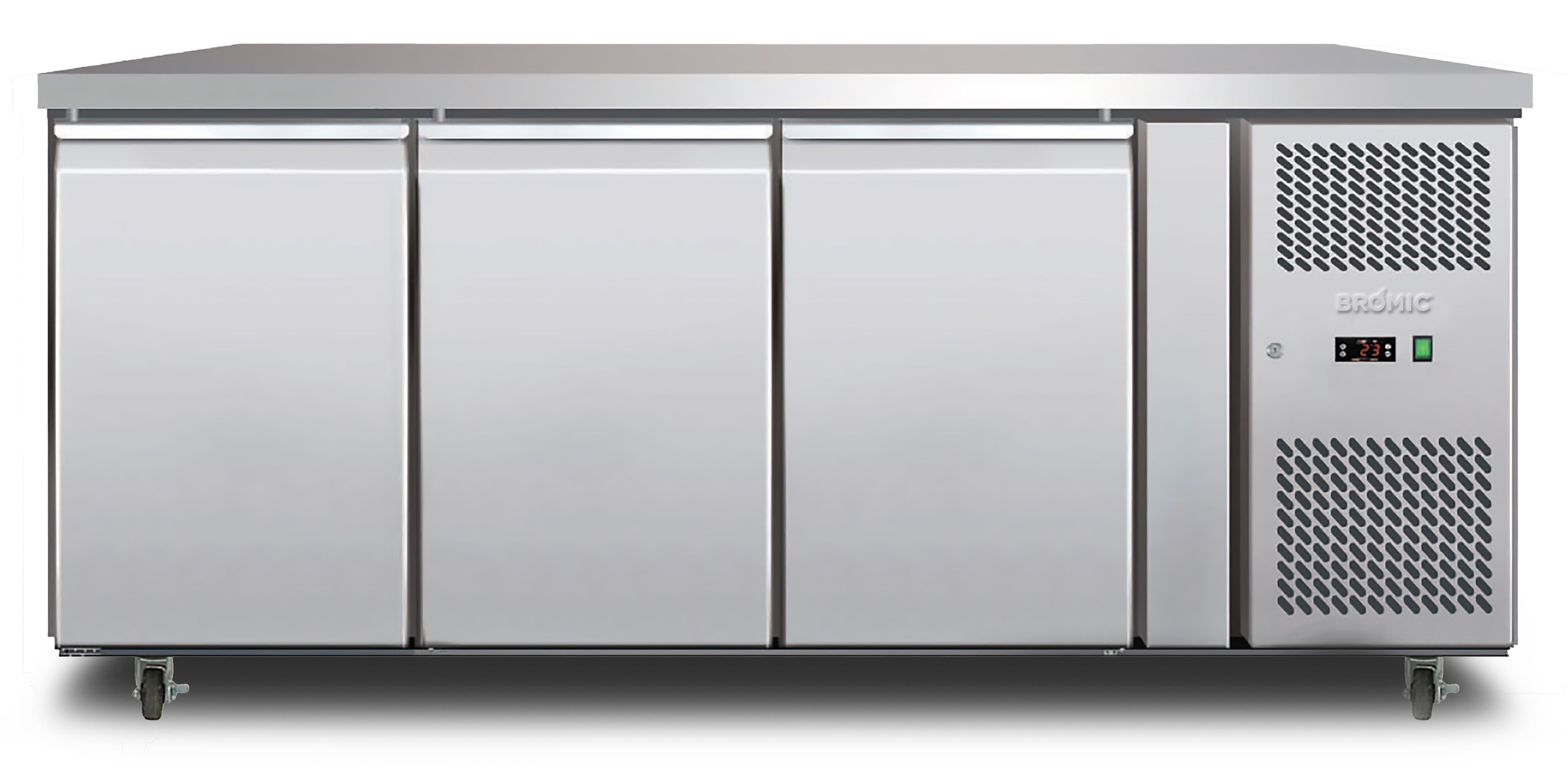 Bromic Under Bench Storage Fridge - 417L LED 3 Door - Stainless Steel UBC1795SD-NR