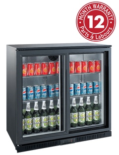 Exquisite UBC210S Two Sliding Doors Backbar Display Refrigerators
