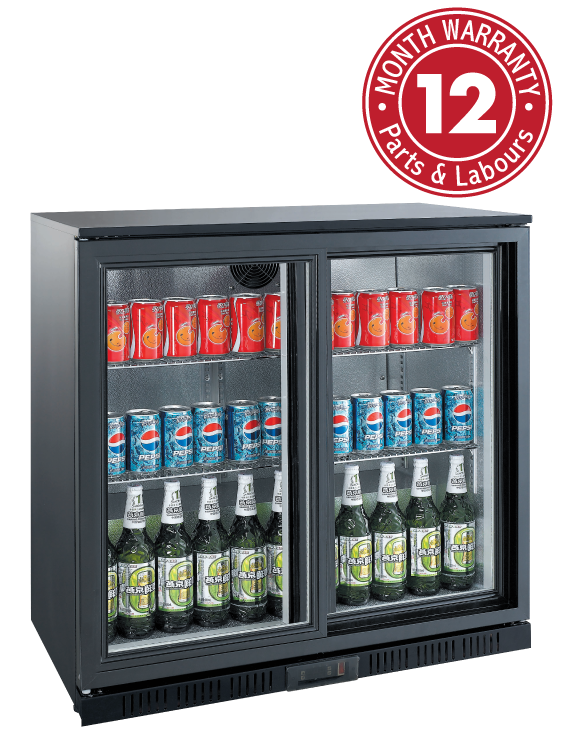 Exquisite UBC210S Two Sliding Doors Backbar Display Refrigerators