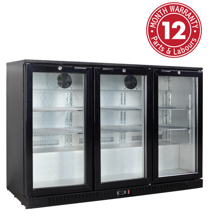 Exquisite UBC330L Three Swing Doors Backbar Display Refrigerators