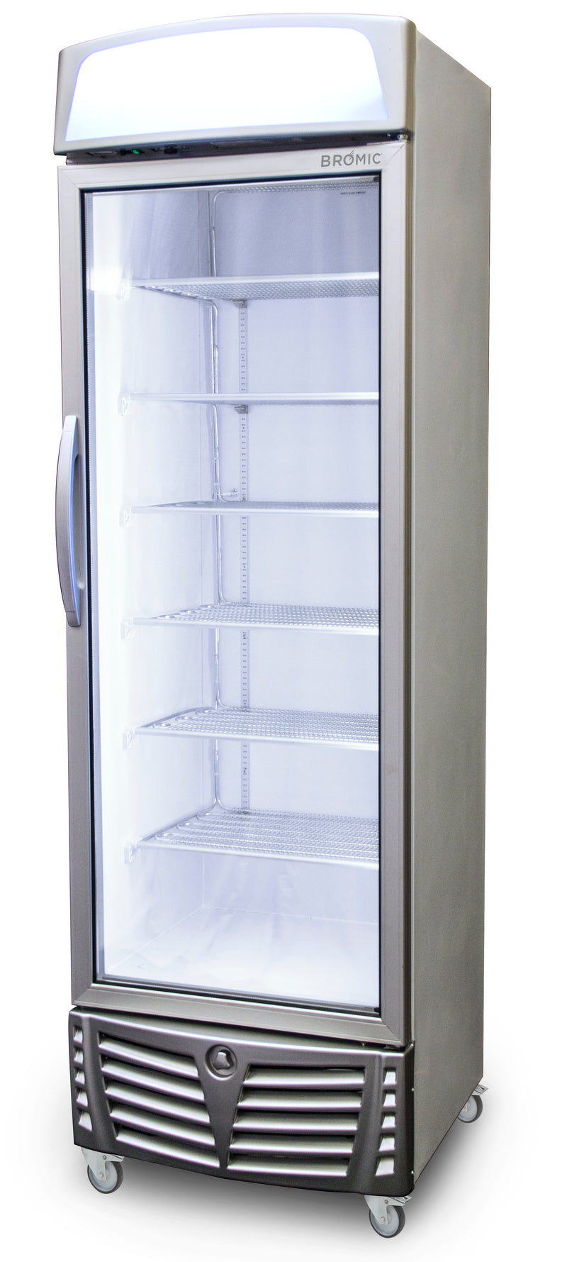 Bromic Upright Display Freezer with Lightbox LED Flat Glass Door 440L UF0440LS-NR